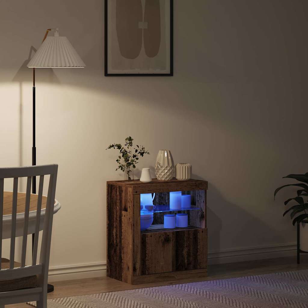 Buffet LED Marron 60,5 x 37 x 67 cm Bois d'ingénierie - XIOS