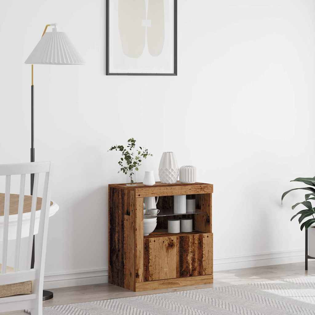 Buffet LED Marron 60,5 x 37 x 67 cm Bois d'ingénierie - XIOS