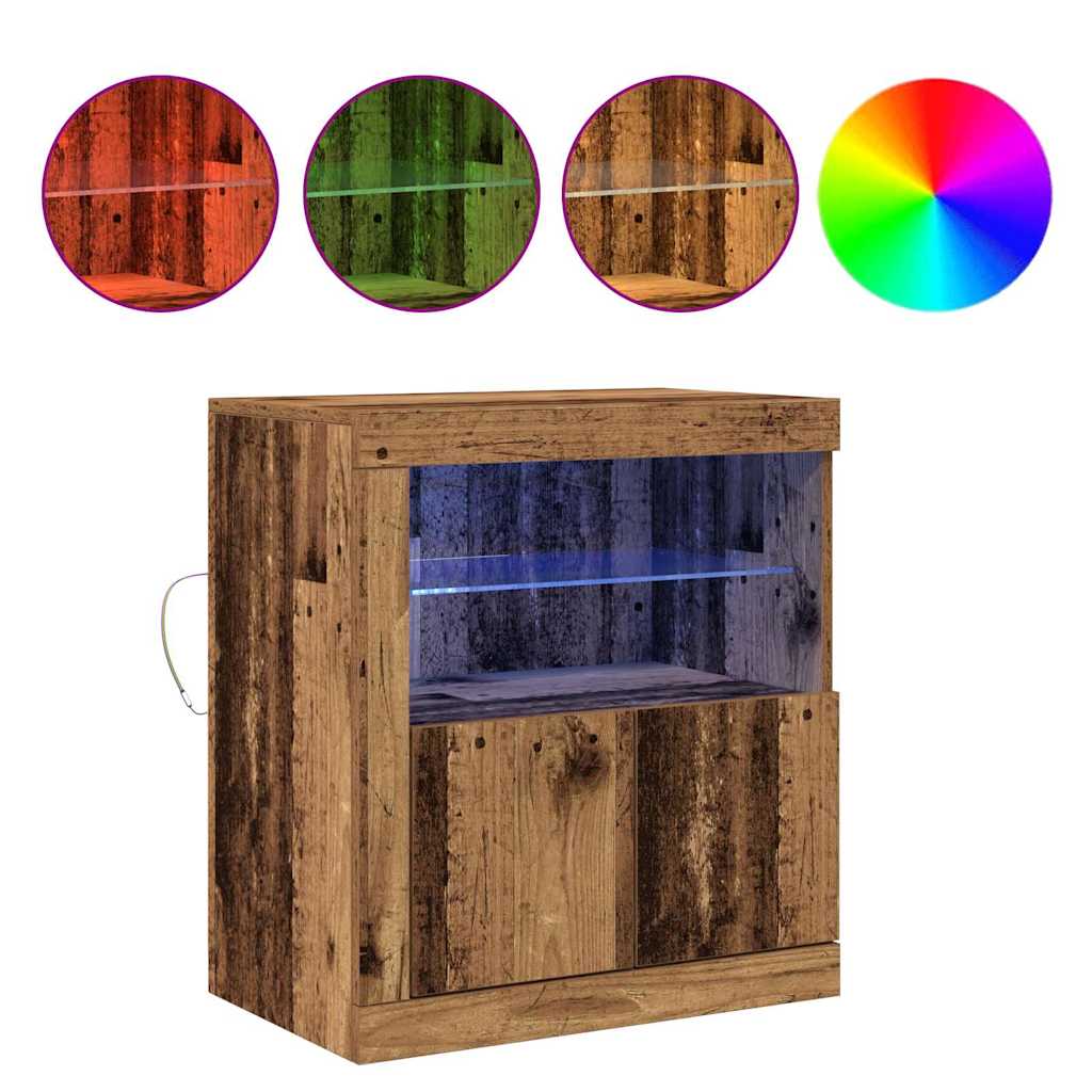 Buffet LED Marron 60,5 x 37 x 67 cm Bois d'ingénierie - XIOS