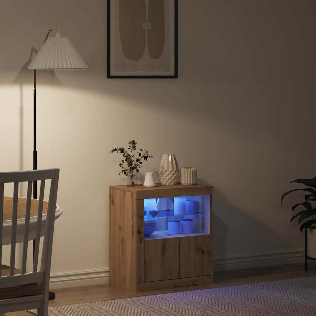 Buffet LED Marron 60,5 x 37 x 67 cm Bois d'ingénierie - XIOS