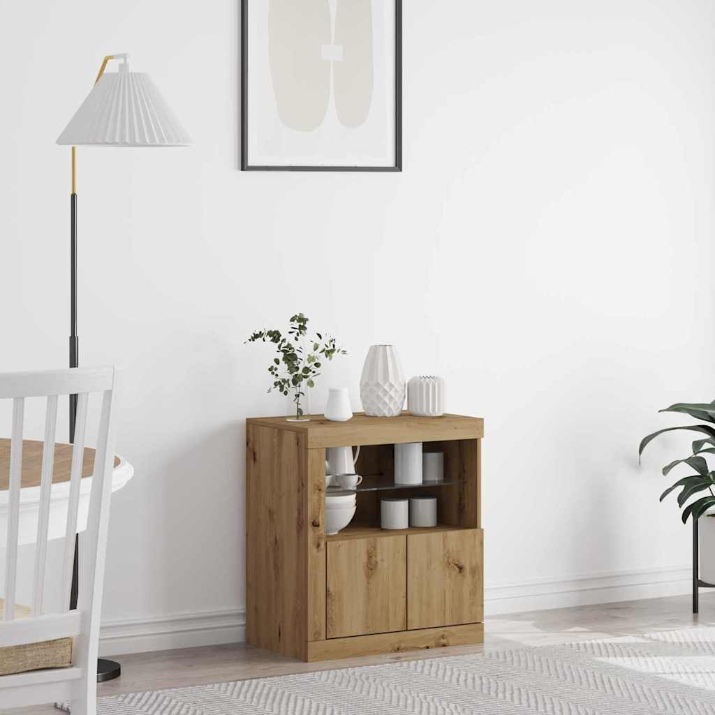 Buffet LED Marron 60,5 x 37 x 67 cm Bois d'ingénierie - XIOS