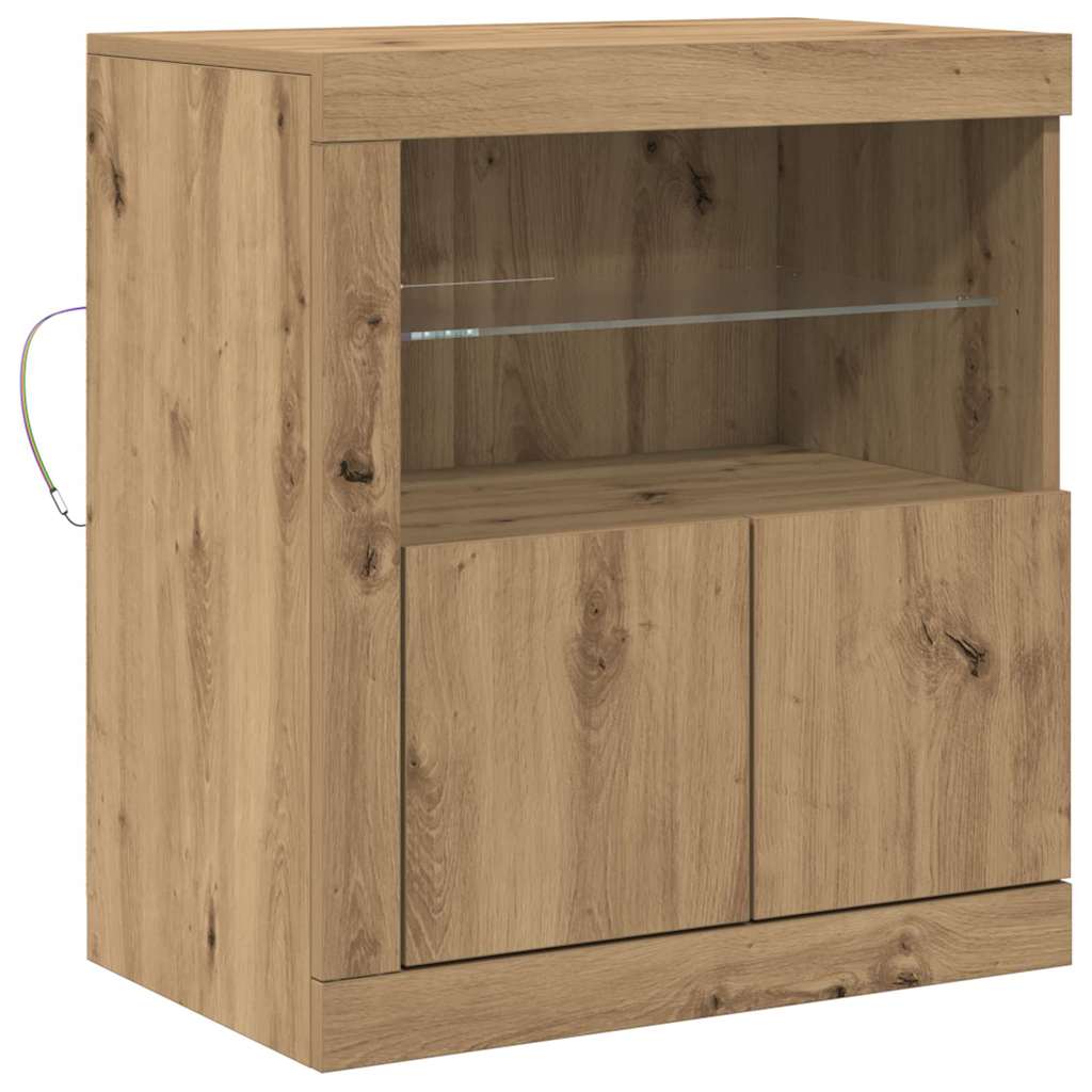 Buffet LED Marron 60,5 x 37 x 67 cm Bois d'ingénierie - XIOS