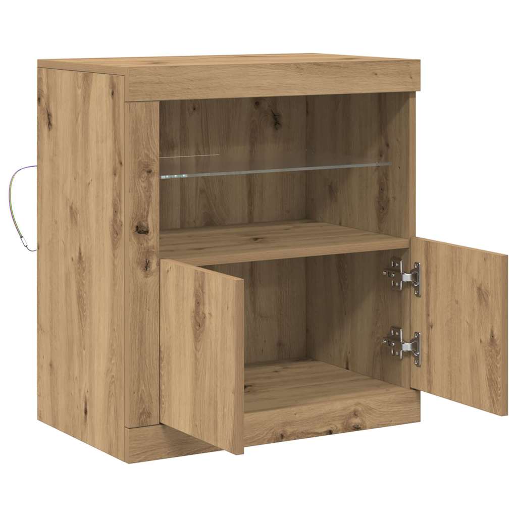 Buffet LED Marron 60,5 x 37 x 67 cm Bois d'ingénierie - XIOS