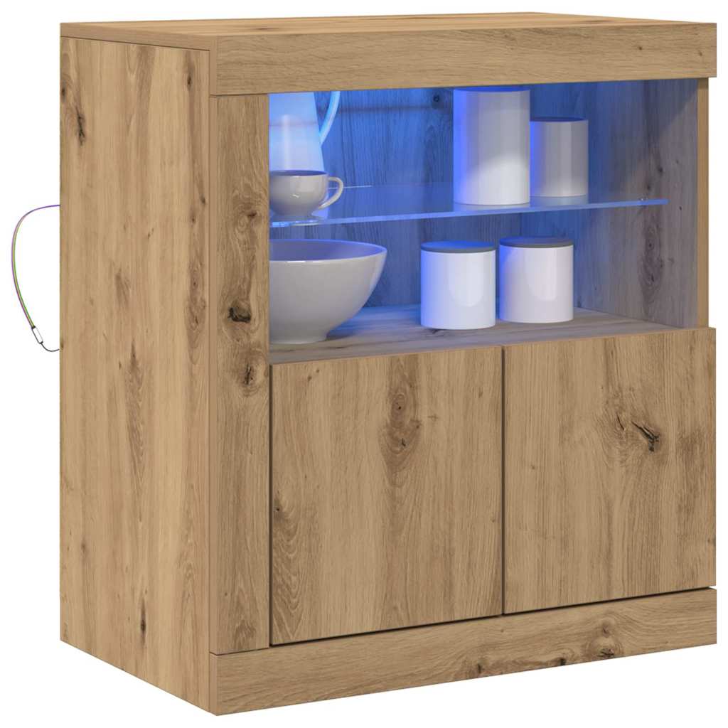 Buffet LED Marron 60,5 x 37 x 67 cm Bois d'ingénierie - XIOS