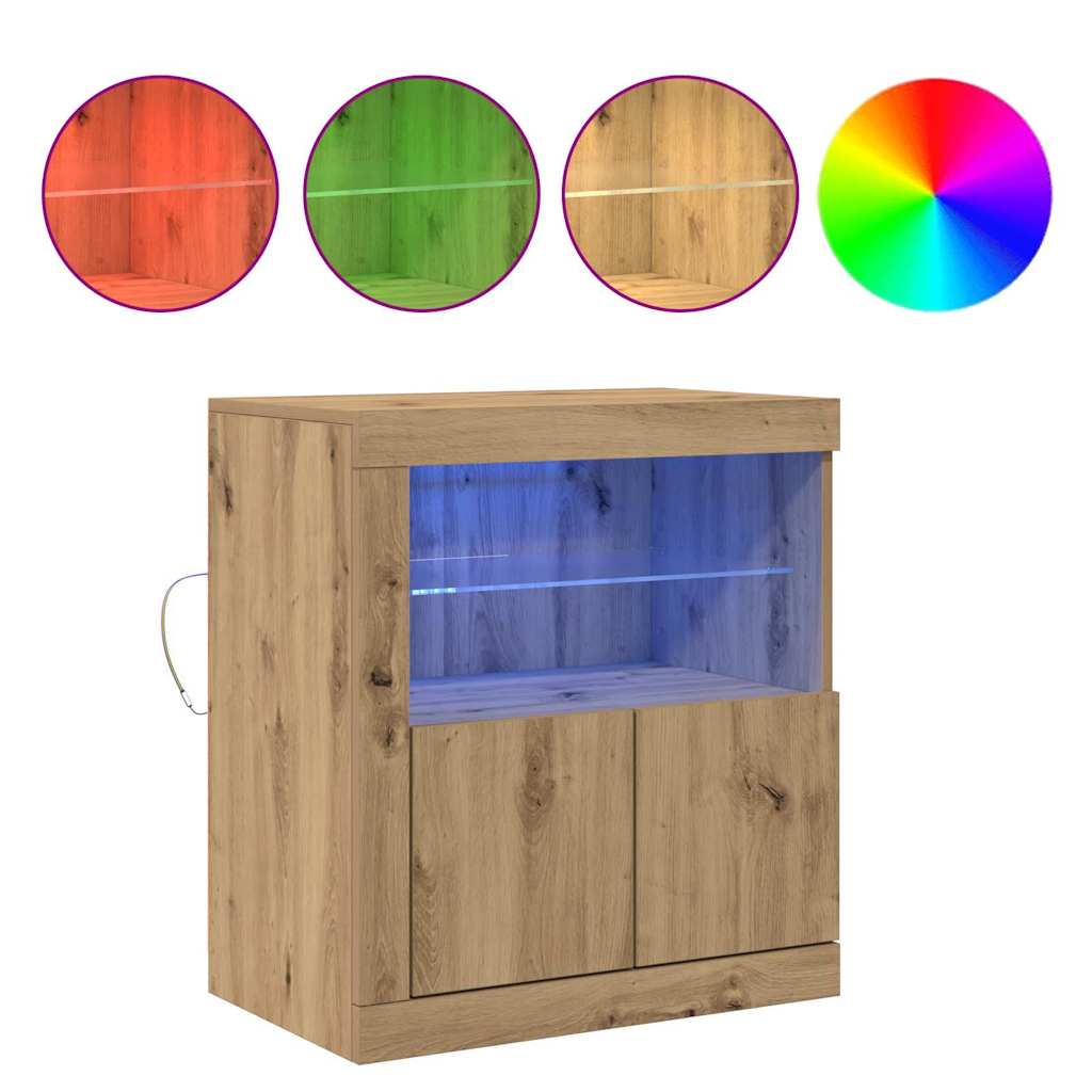 Buffet LED Marron 60,5 x 37 x 67 cm Bois d'ingénierie - XIOS