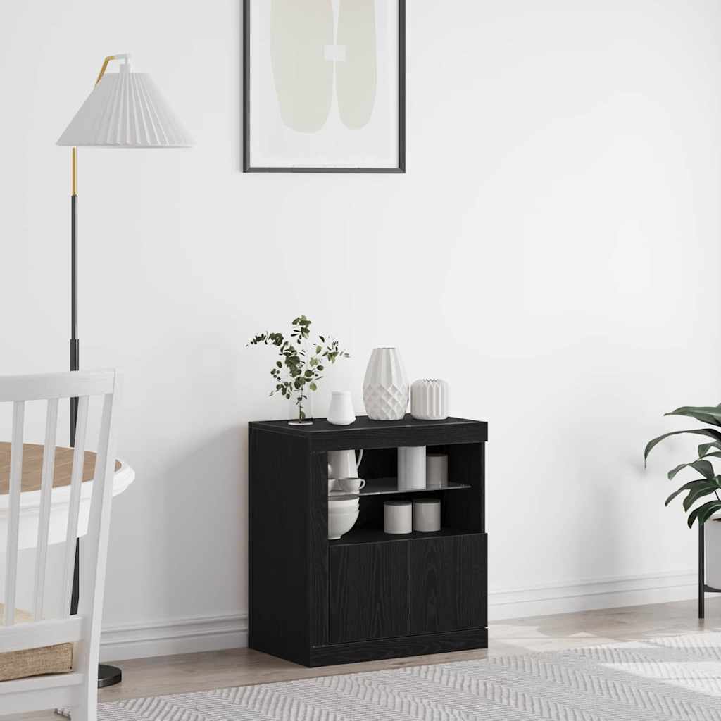 Buffet LED Noir 60,5 x 37 x 67 cm Bois d'ingénierie - XIOS