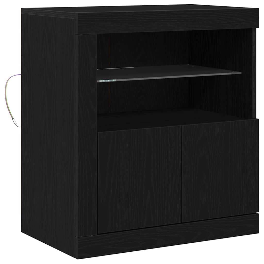 Buffet LED Noir 60,5 x 37 x 67 cm Bois d'ingénierie - XIOS