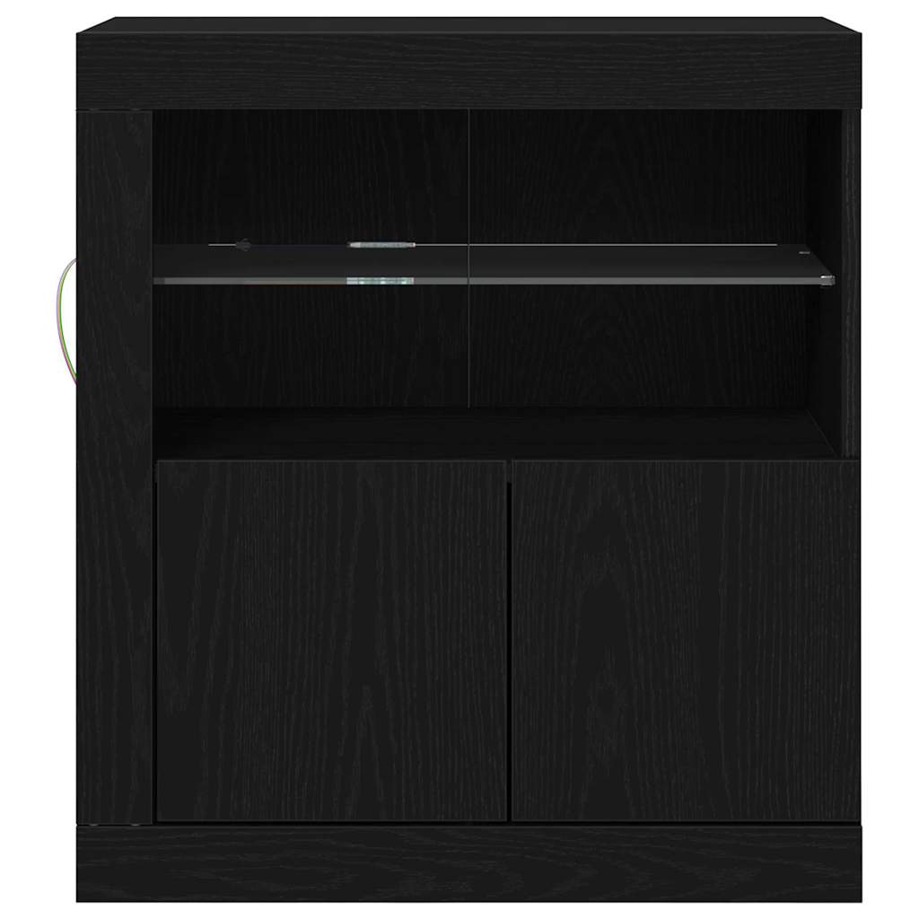 Buffet LED Noir 60,5 x 37 x 67 cm Bois d'ingénierie - XIOS