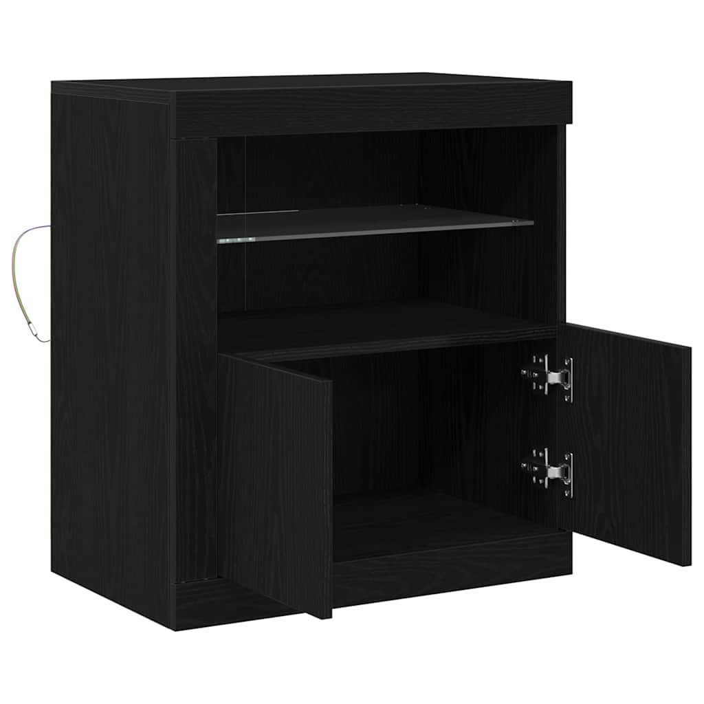Buffet LED Noir 60,5 x 37 x 67 cm Bois d'ingénierie - XIOS