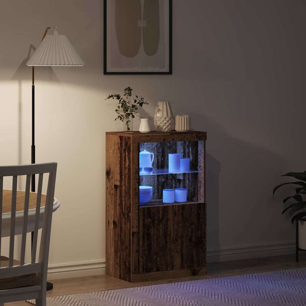 Buffet LED Bois ancien 60,5 x 37 x 100 cm Bois d'ingénierie - XIOS