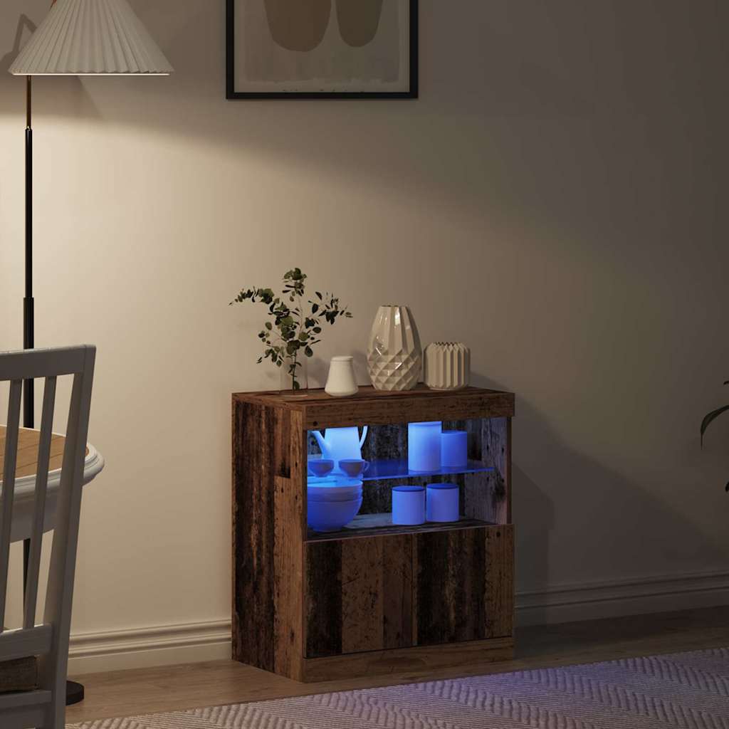 Buffet LED Marron 60,5 x 37 x 67 cm Bois d'ingénierie - XIOS