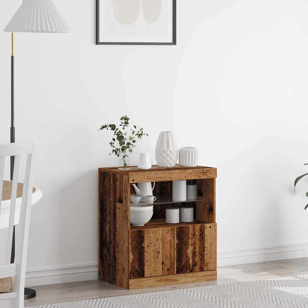 Buffet LED Marron 60,5 x 37 x 67 cm Bois d'ingénierie - XIOS
