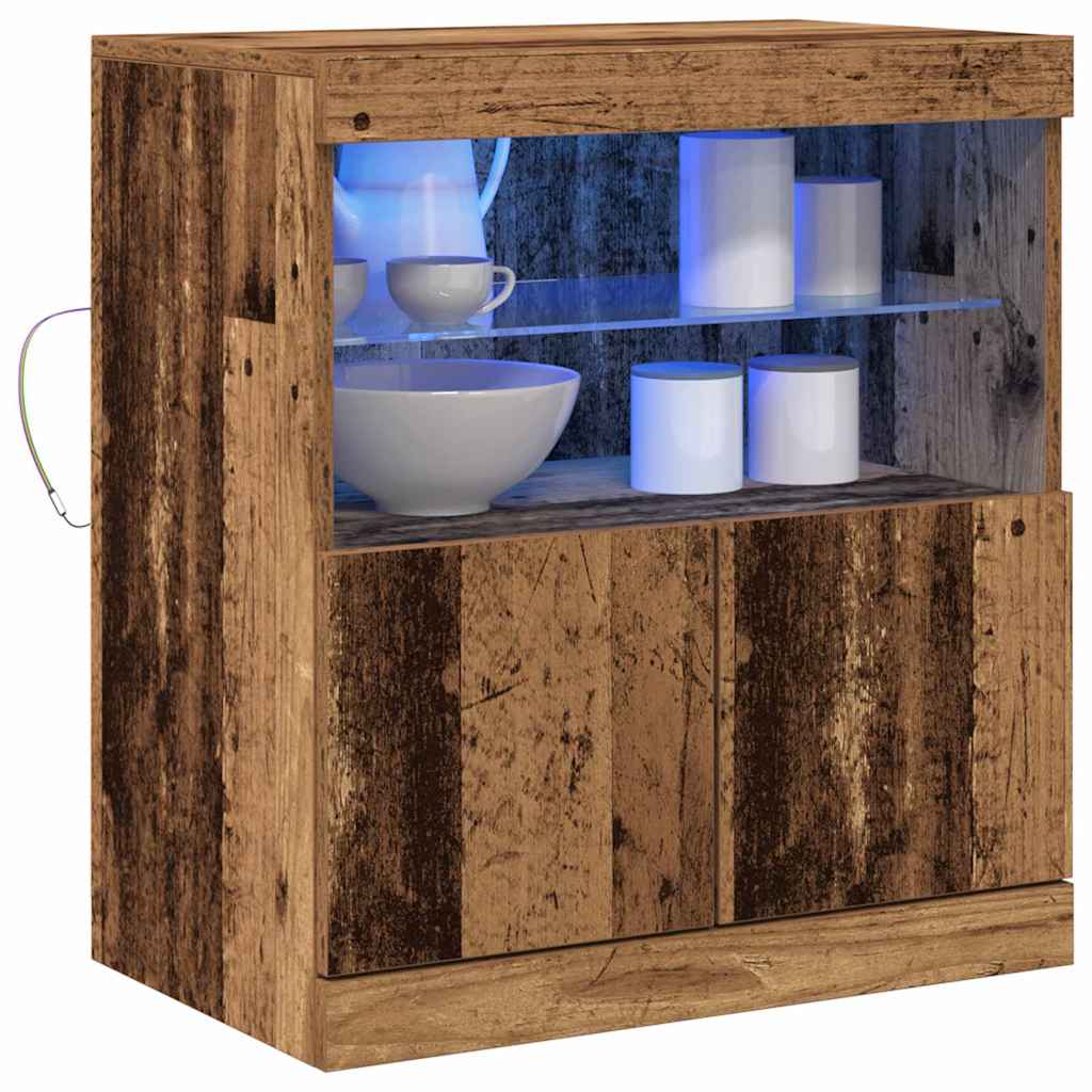 Buffet LED Marron 60,5 x 37 x 67 cm Bois d'ingénierie - XIOS