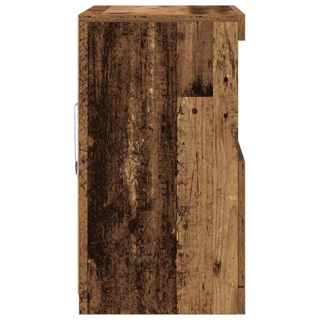 Buffet LED Marron 60,5 x 37 x 67 cm Bois d'ingénierie - XIOS