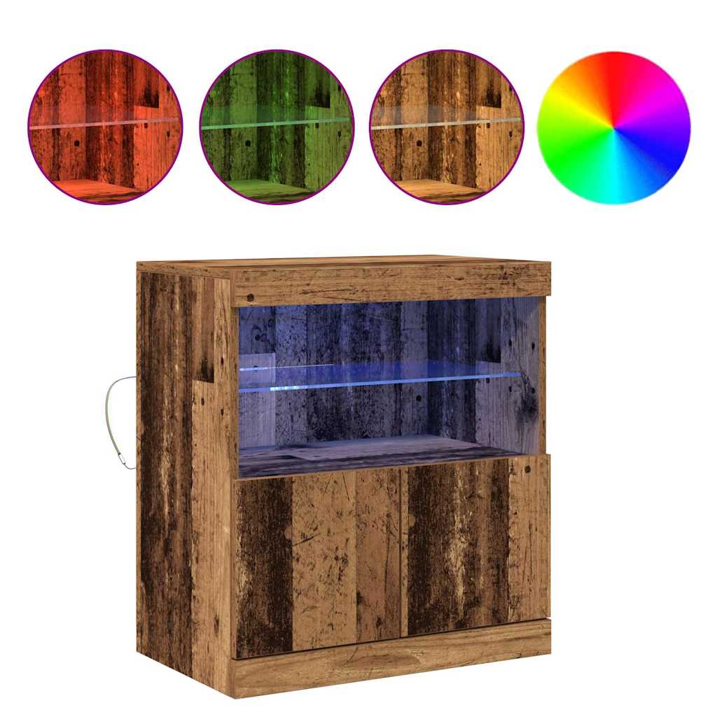 Buffet LED Marron 60,5 x 37 x 67 cm Bois d'ingénierie - XIOS