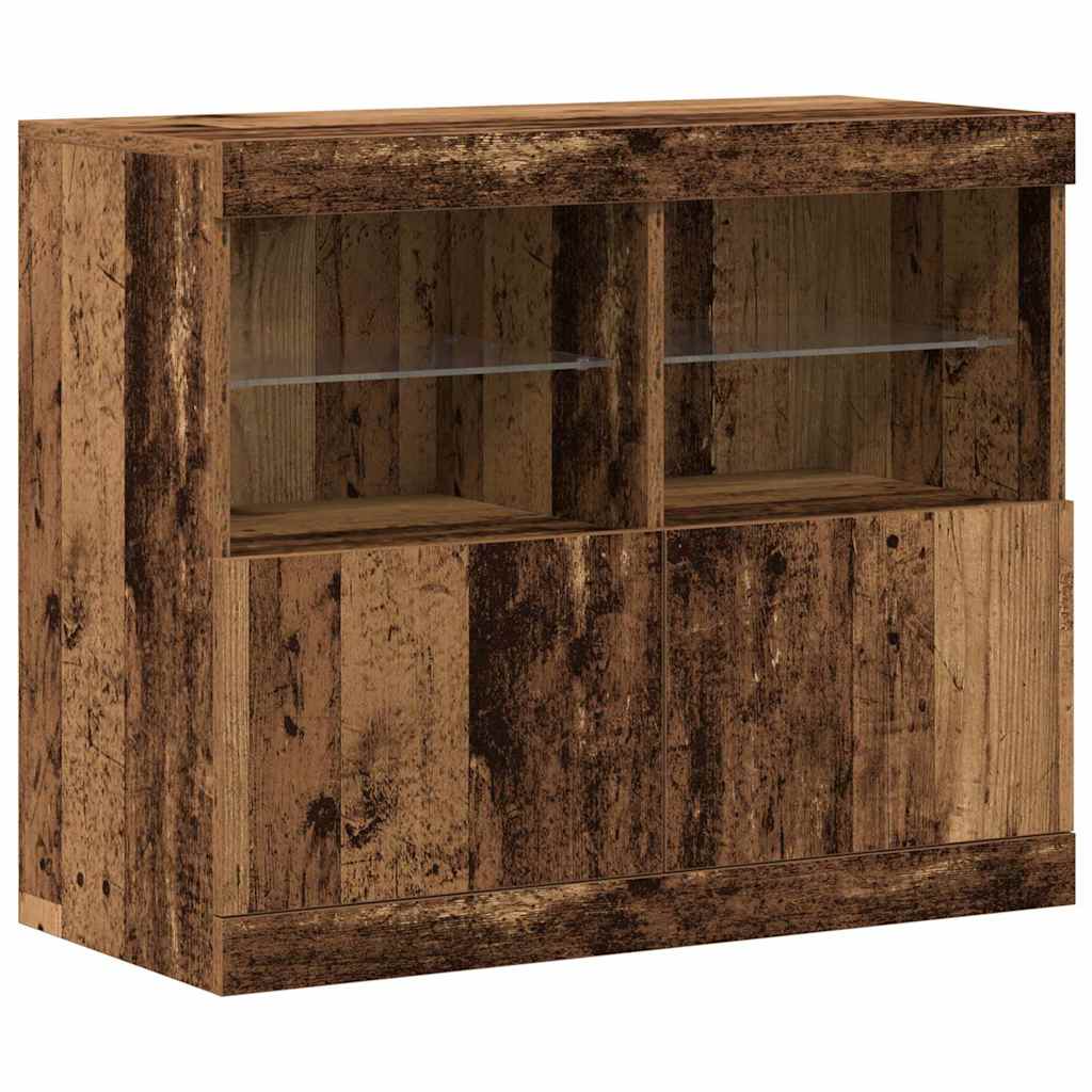 Buffet LED Marron 81 x 37 x 66,5 cm Bois d'ingénierie - XIOS