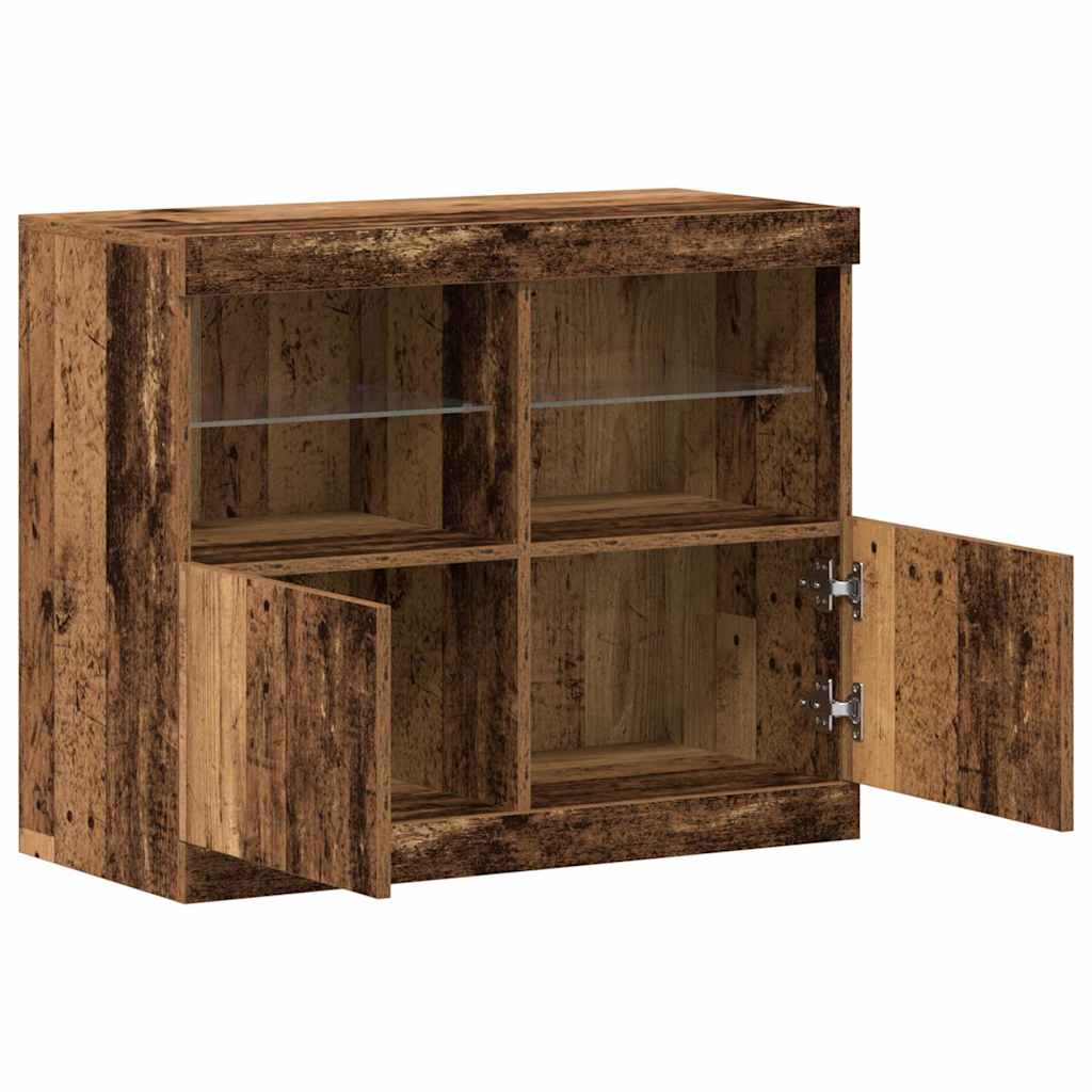 Buffet LED Marron 81 x 37 x 66,5 cm Bois d'ingénierie - XIOS