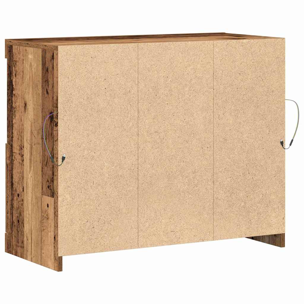 Buffet LED Marron 81 x 37 x 66,5 cm Bois d'ingénierie - XIOS