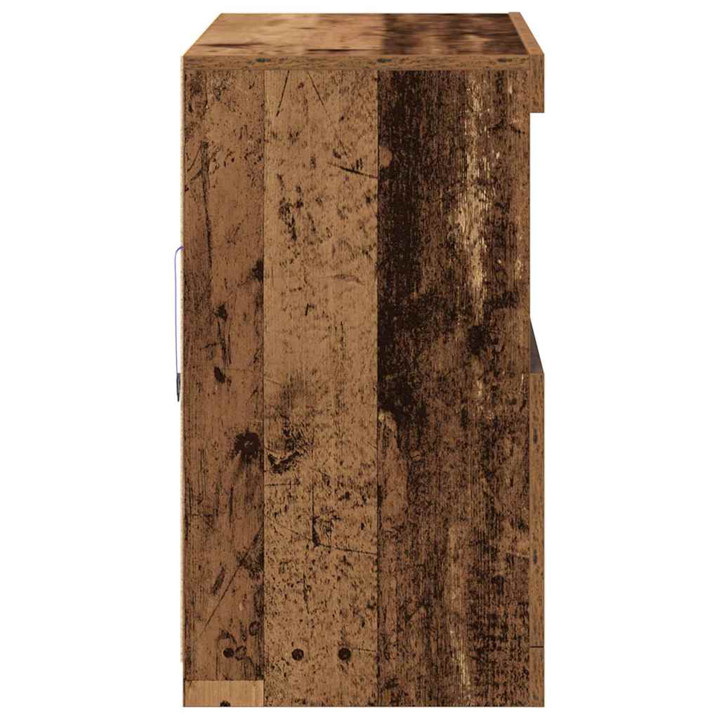 Buffet LED Marron 81 x 37 x 66,5 cm Bois d'ingénierie - XIOS
