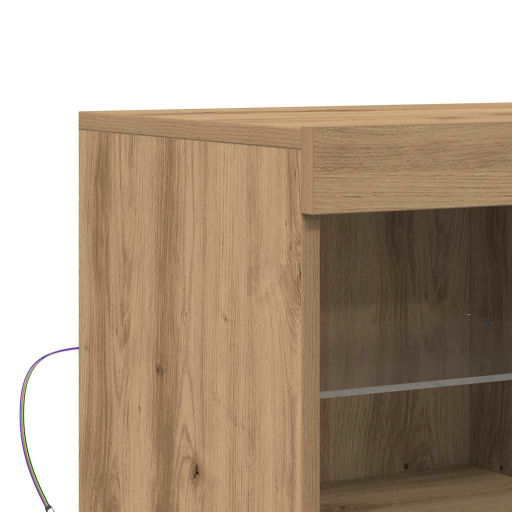 Buffet LED Marron 81 x 37 x 66,5 cm Bois d'ingénierie - XIOS