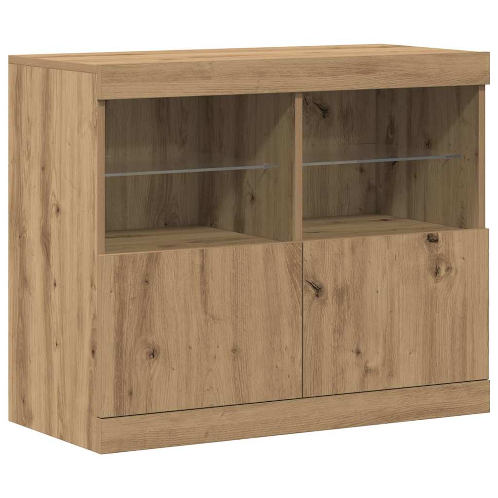 Buffet LED Marron 81 x 37 x 66,5 cm Bois d'ingénierie - XIOS