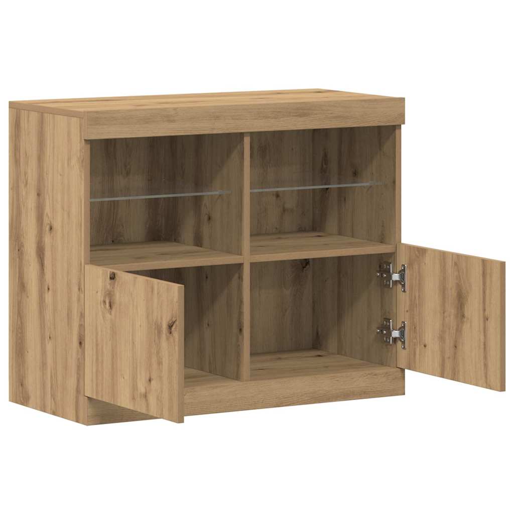 Buffet LED Marron 81 x 37 x 66,5 cm Bois d'ingénierie - XIOS