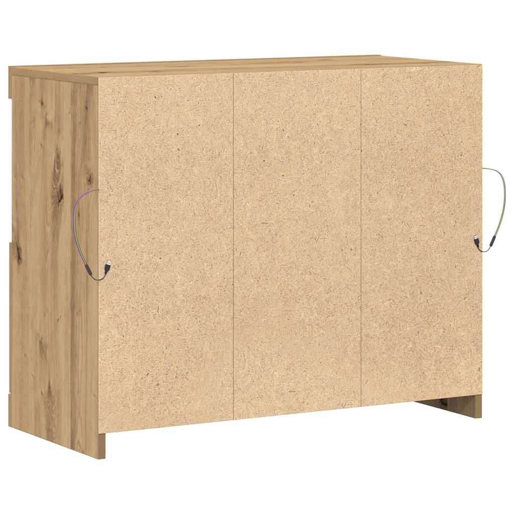 Buffet LED Marron 81 x 37 x 66,5 cm Bois d'ingénierie - XIOS