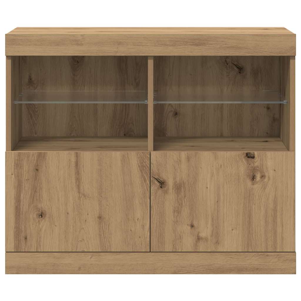 Buffet LED Marron 81 x 37 x 66,5 cm Bois d'ingénierie - XIOS