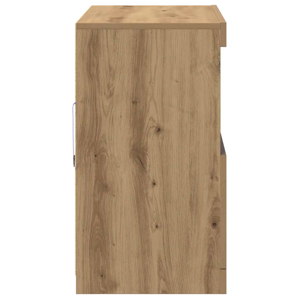 Buffet LED Marron 81 x 37 x 66,5 cm Bois d'ingénierie - XIOS