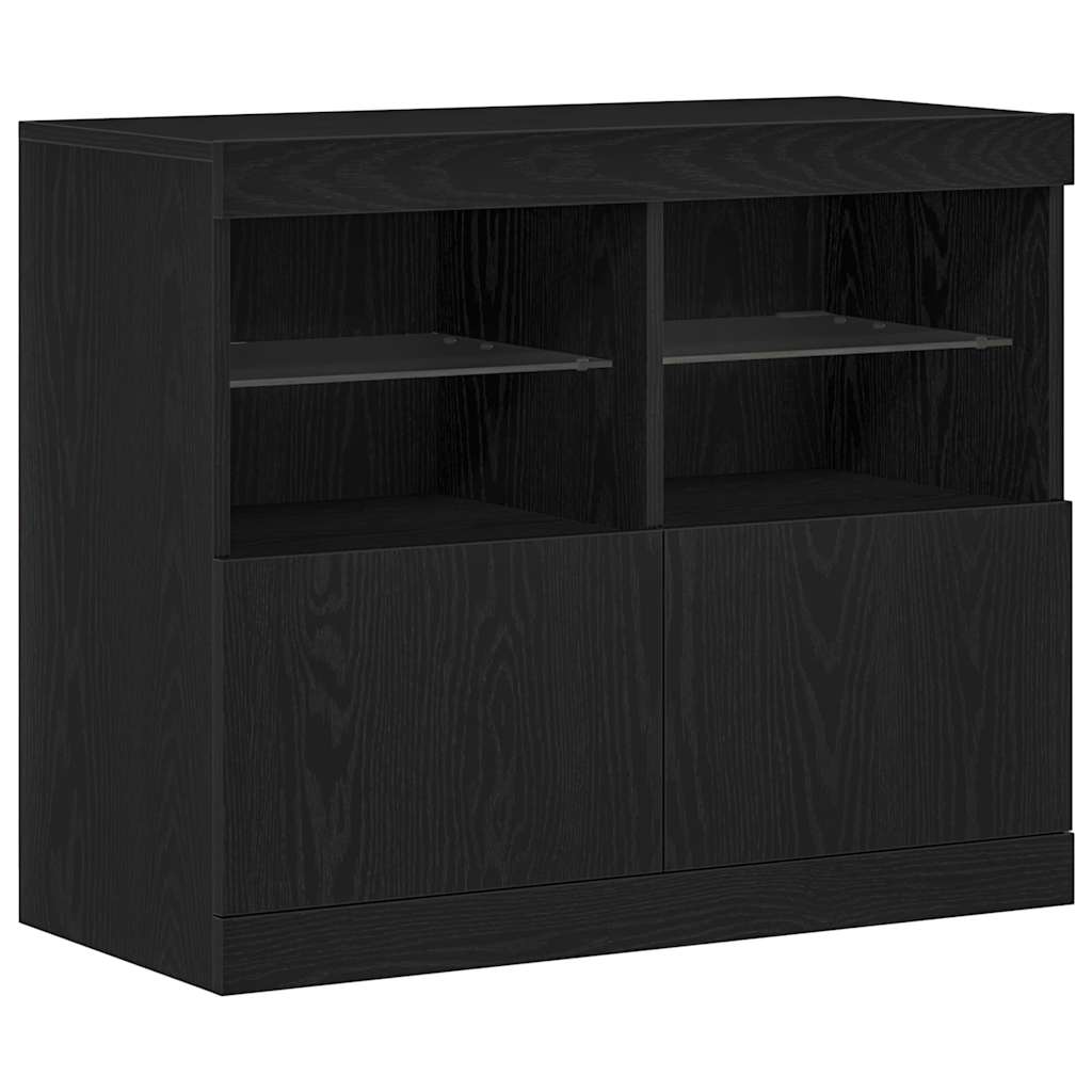 Buffet LED Noir 81 x 37 x 66,5 cm Bois d'ingénierie - XIOS