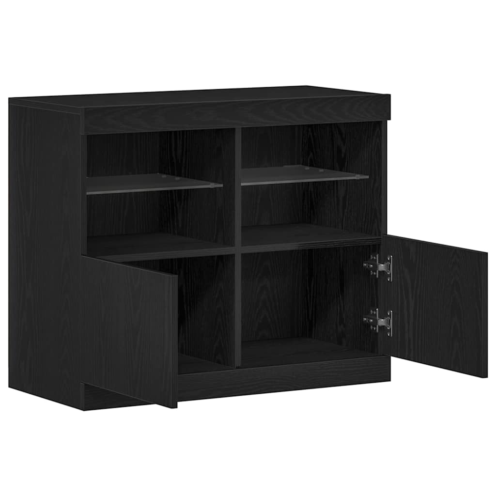 Buffet LED Noir 81 x 37 x 66,5 cm Bois d'ingénierie - XIOS