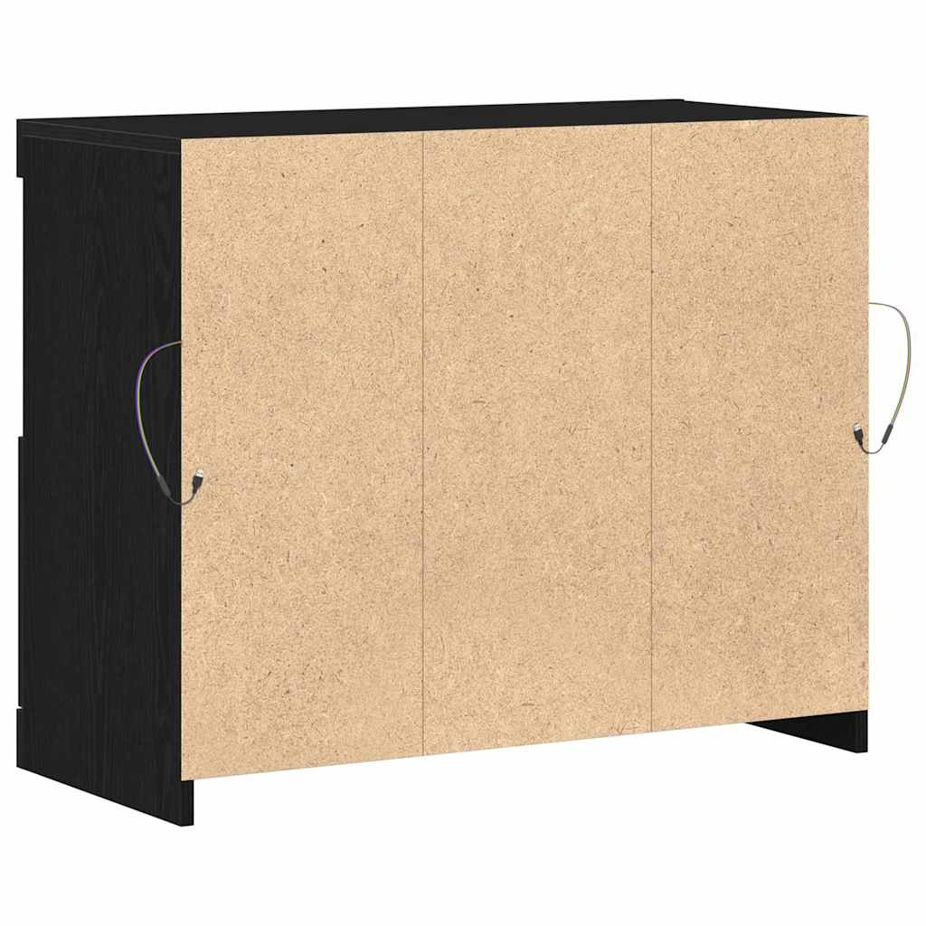 Buffet LED Noir 81 x 37 x 66,5 cm Bois d'ingénierie - XIOS