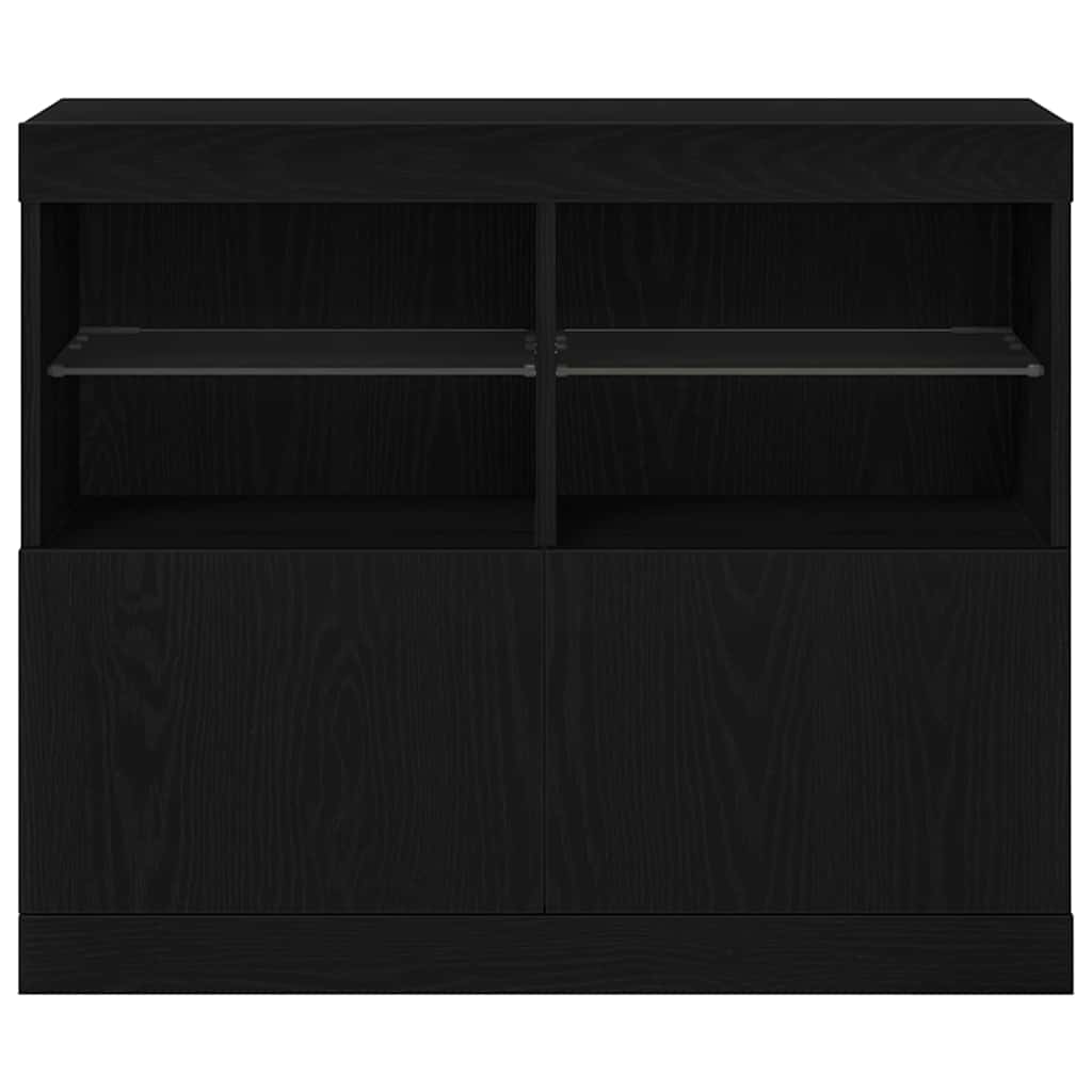 Buffet LED Noir 81 x 37 x 66,5 cm Bois d'ingénierie - XIOS