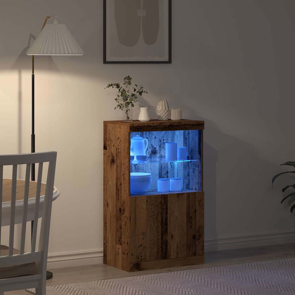 Buffet LED Marron 60 x 37 x 100 cm Bois d'ingénierie - XIOS