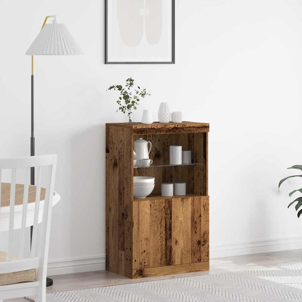 Buffet LED Marron 60 x 37 x 100 cm Bois d'ingénierie - XIOS