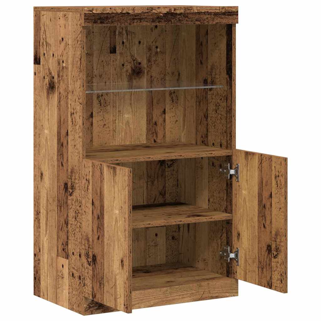 Buffet LED Marron 60 x 37 x 100 cm Bois d'ingénierie - XIOS