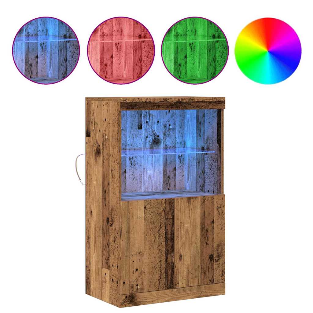 Buffet LED Marron 60 x 37 x 100 cm Bois d'ingénierie - XIOS