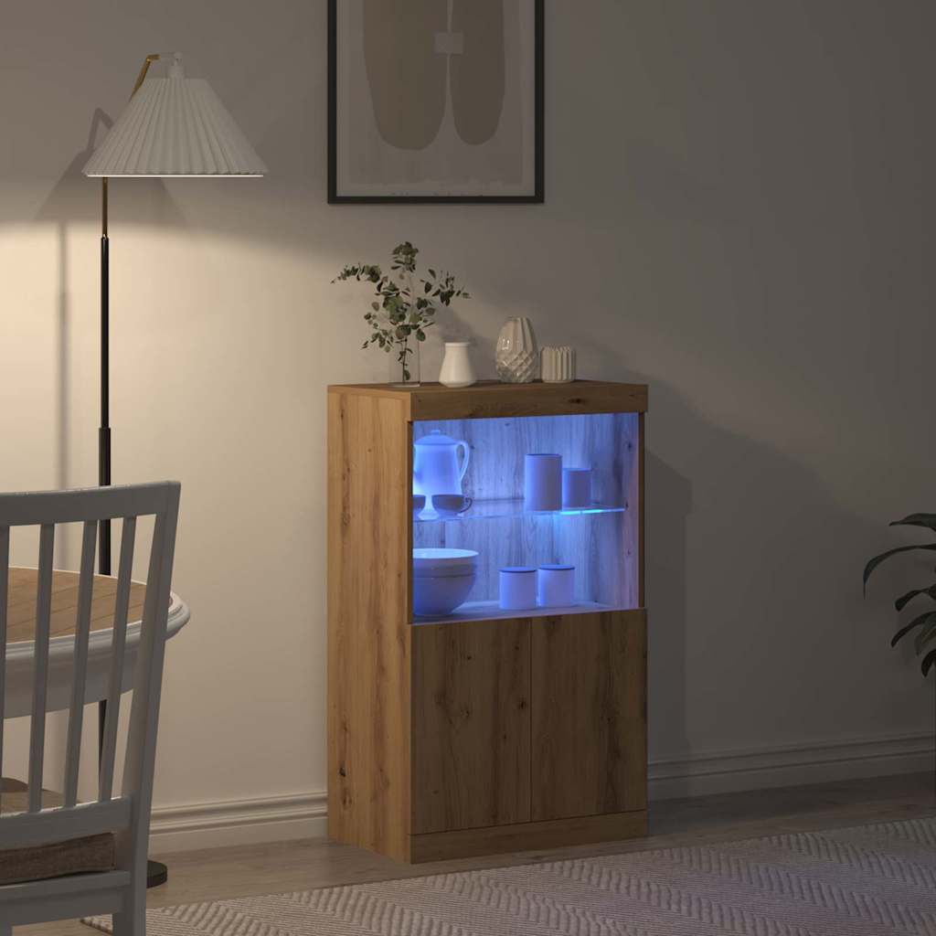 Buffet LED Marron 60 x 37 x 100 cm Bois d'ingénierie - XIOS