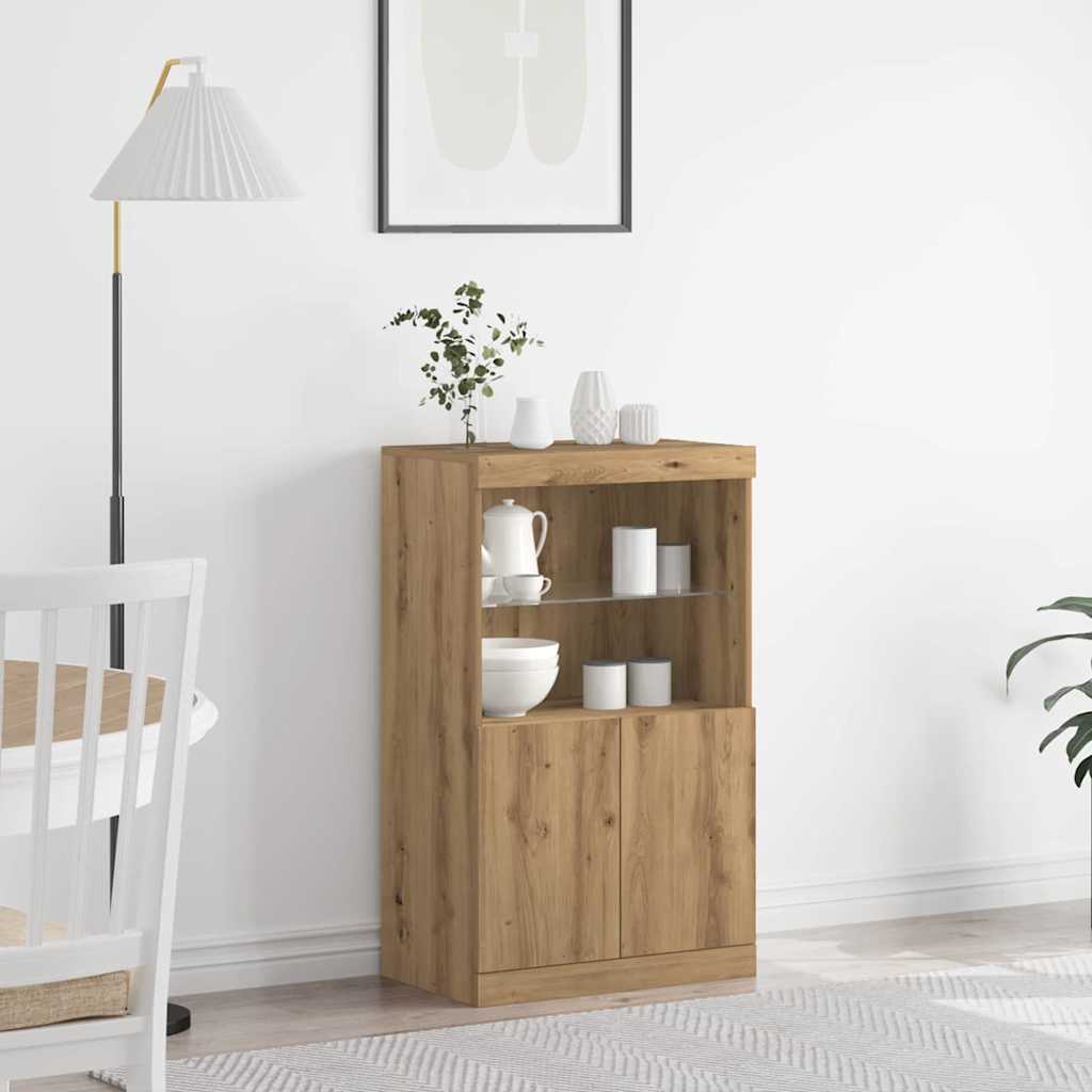 Buffet LED Marron 60 x 37 x 100 cm Bois d'ingénierie - XIOS