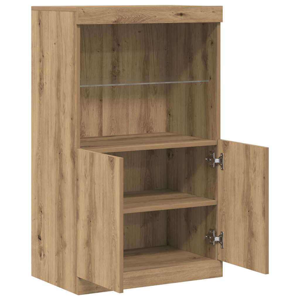 Buffet LED Marron 60 x 37 x 100 cm Bois d'ingénierie - XIOS