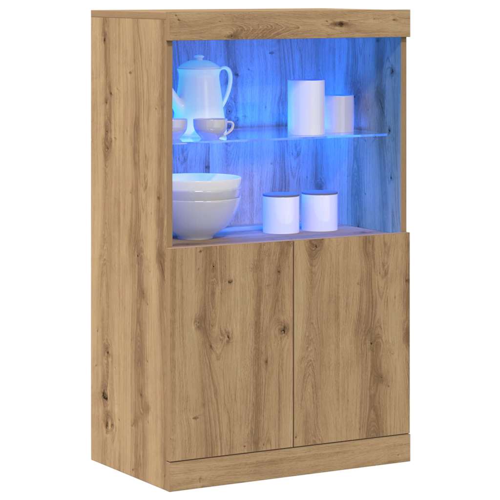 Buffet LED Marron 60 x 37 x 100 cm Bois d'ingénierie - XIOS