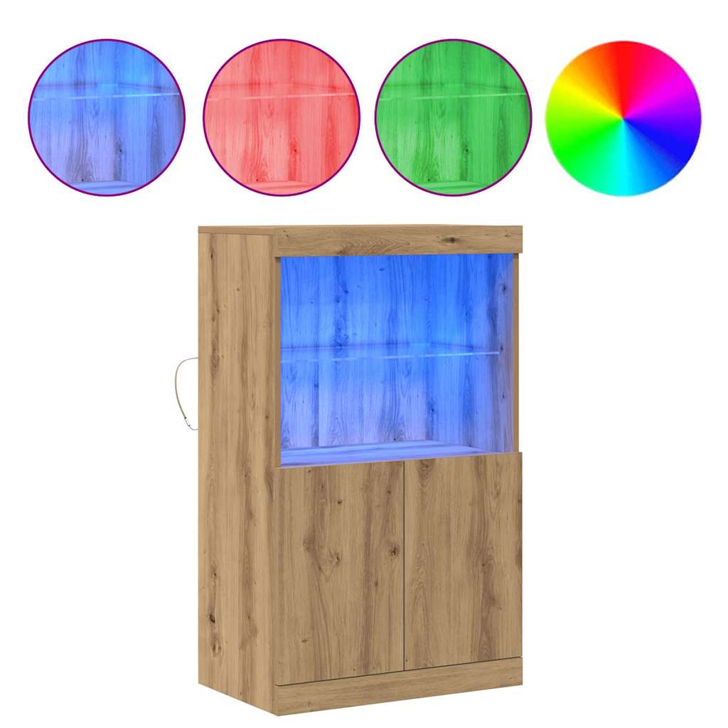 Buffet LED Marron 60 x 37 x 100 cm Bois d'ingénierie - XIOS