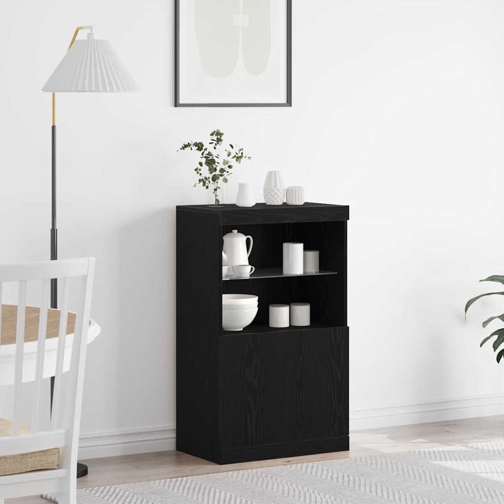 Buffet LED Noir 60 x 37 x 100 cm Bois d'ingénierie - XIOS