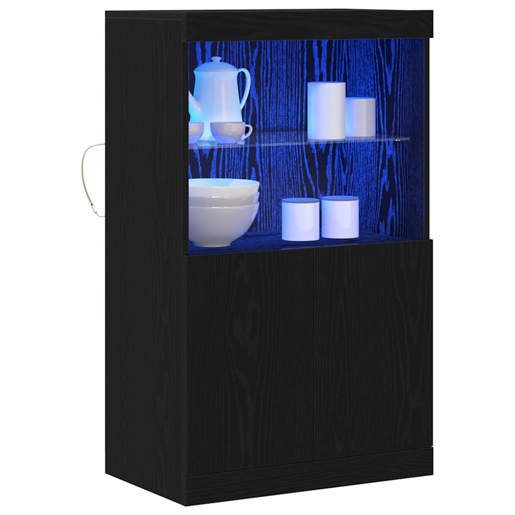 Buffet LED Noir 60 x 37 x 100 cm Bois d'ingénierie - XIOS