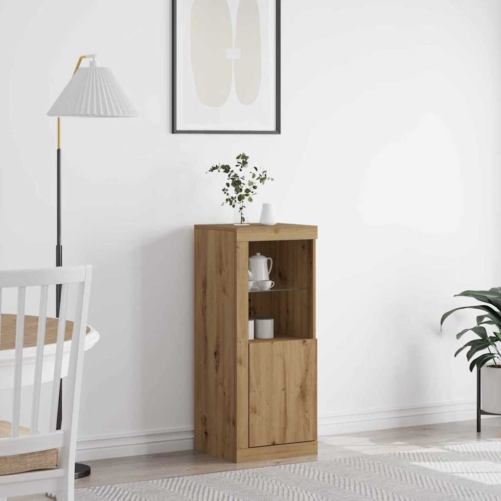 Buffet LED Chêne artisanal 41 x 37 x 100 cm Bois d'ingénierie - XIOS