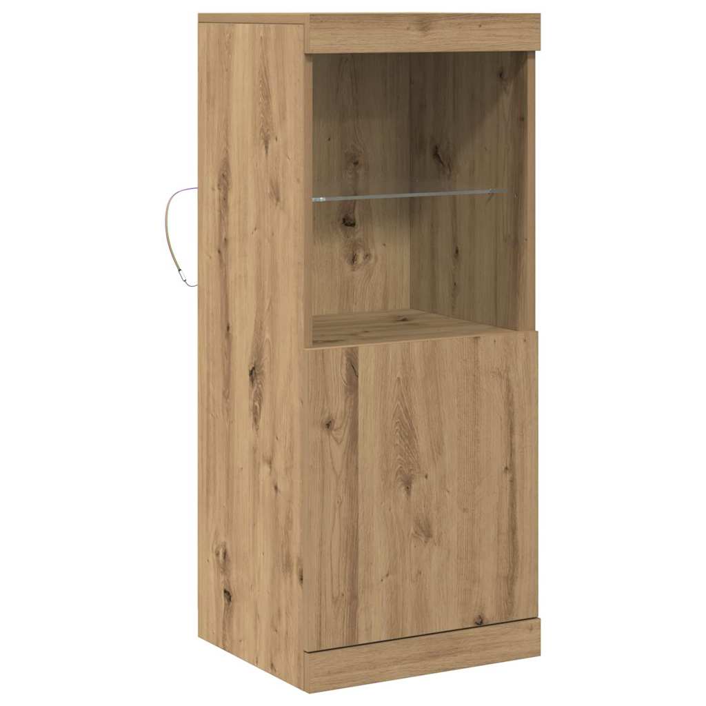 Buffet LED Chêne artisanal 41 x 37 x 100 cm Bois d'ingénierie - XIOS