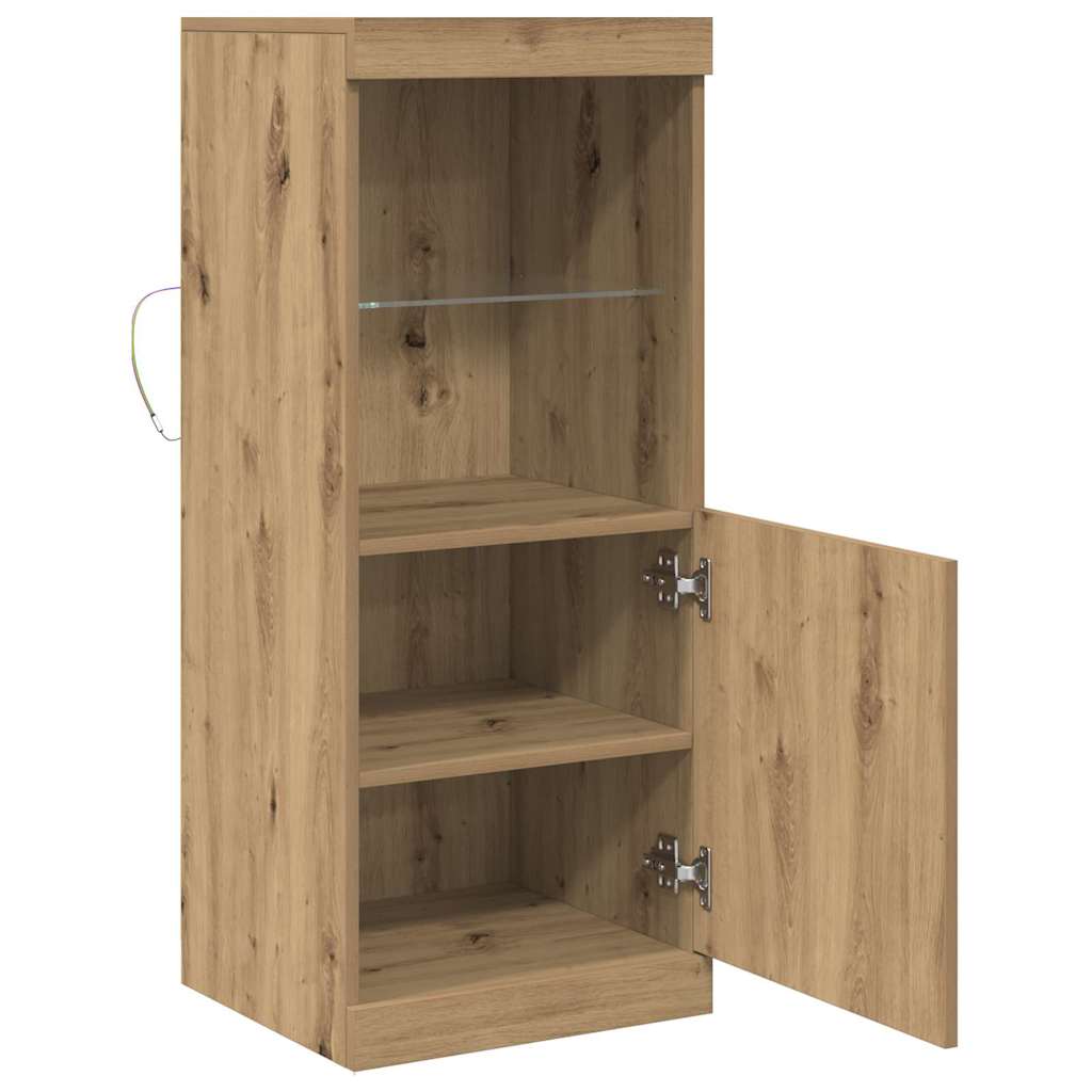 Buffet LED Chêne artisanal 41 x 37 x 100 cm Bois d'ingénierie - XIOS