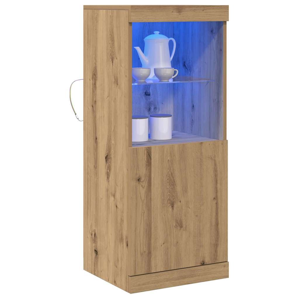 Buffet LED Chêne artisanal 41 x 37 x 100 cm Bois d'ingénierie - XIOS