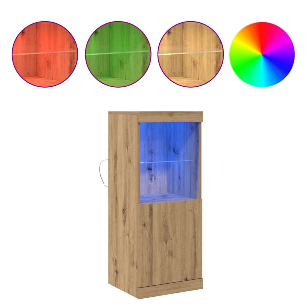 Buffet LED Chêne artisanal 41 x 37 x 100 cm Bois d'ingénierie - XIOS