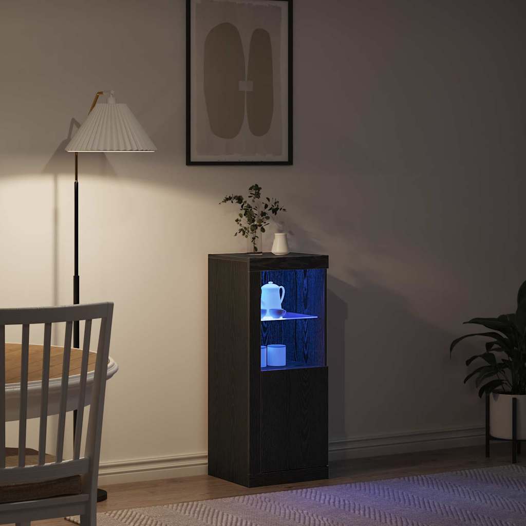 Buffet LED Chêne noir 41 x 37 x 100 cm Bois d'ingénierie - XIOS